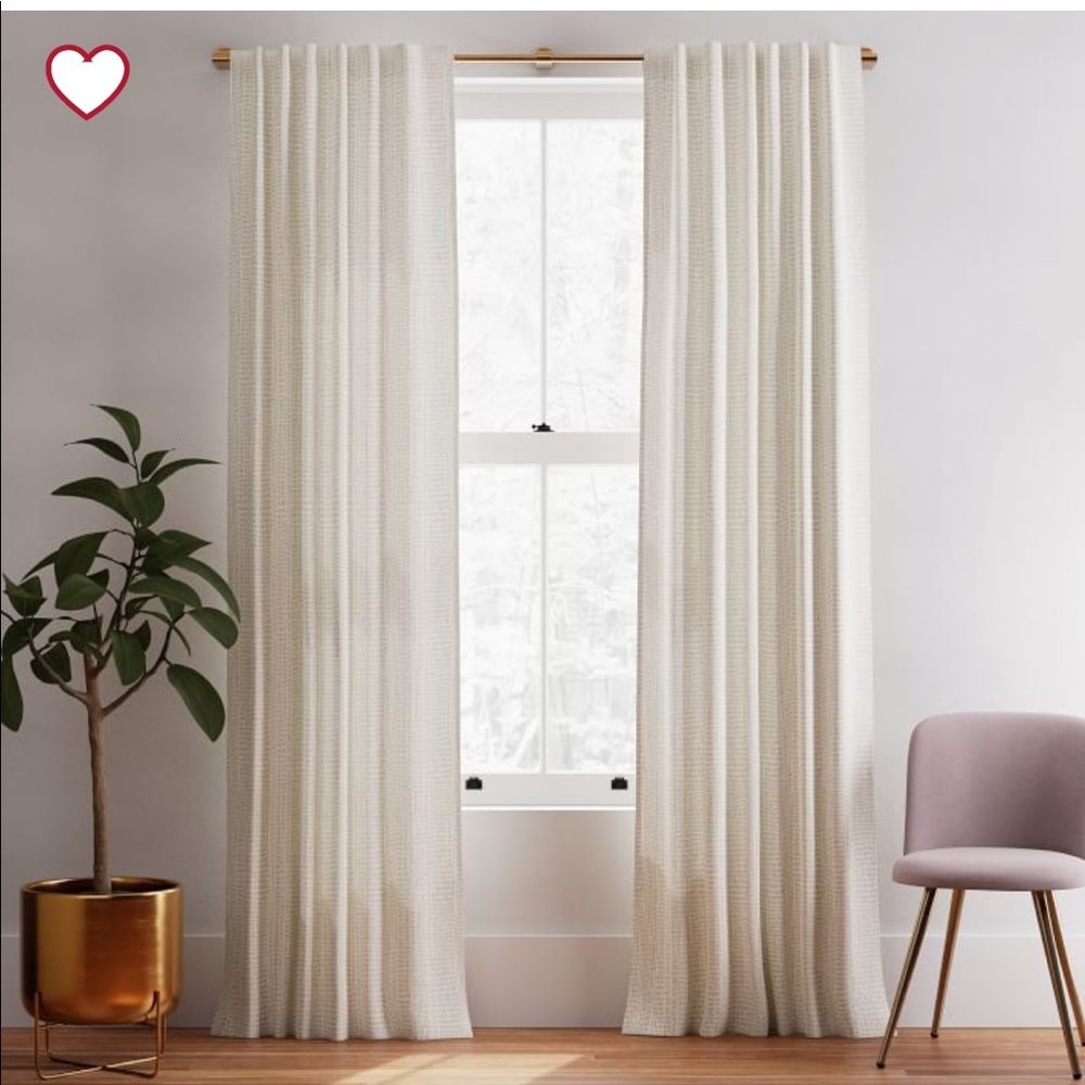 West Elm- Cotton Canvas Bomu Curtains (Stone Grey)